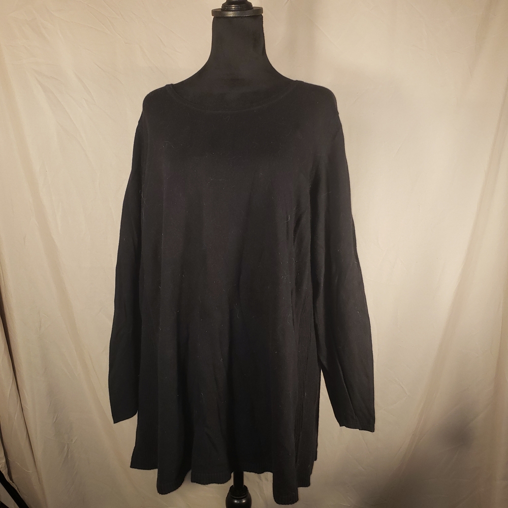 J. Jill Elegant Black Long Sleeve Long Sweater Tunic - XL